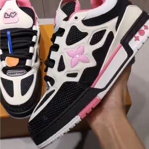 LV Trainers Sneakers - Black Pink White Sneakers